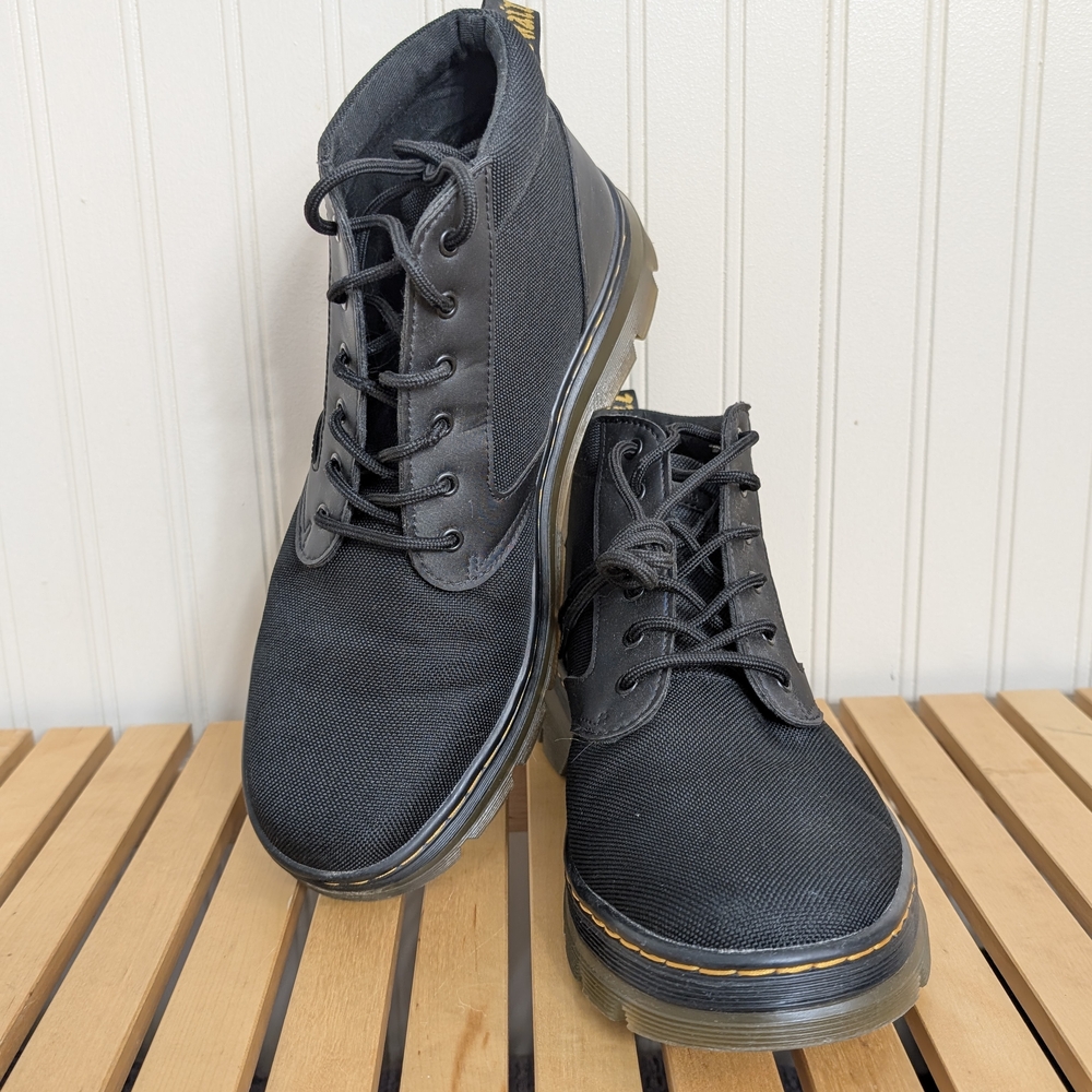 Dr. Martens Men's Vegan Black Canvas Combat Boots